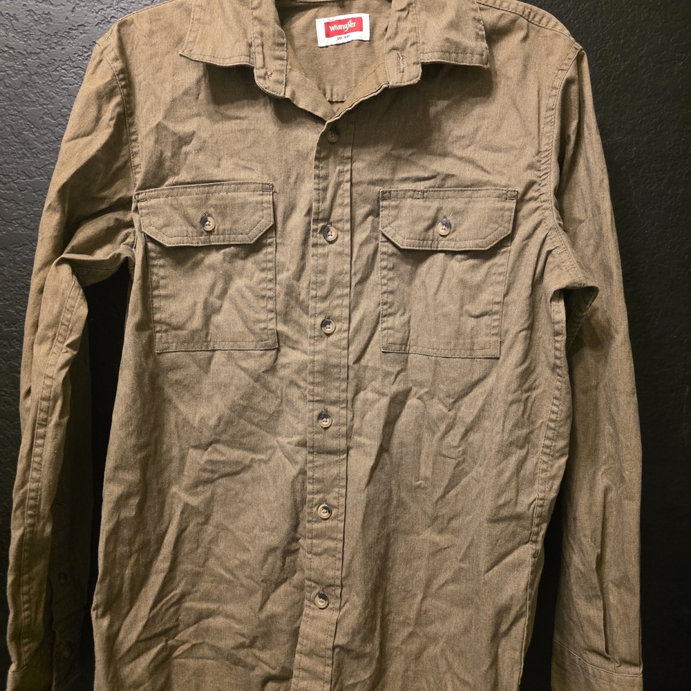Wrangler Olive Brown Workwear Shirt
